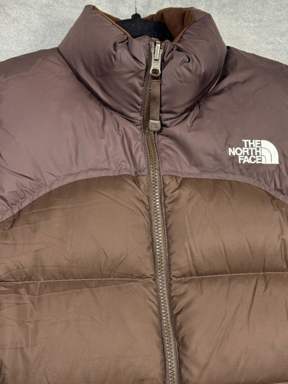 The North Face 1996 Retro Nuptse 700 Goose Down Puffer Vest Womens S Brown - Picture 5 of 13